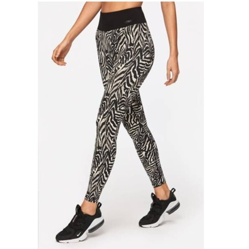 Stronger Zebra Printed 3/4 Length High Waisted Active Leggings Size Small